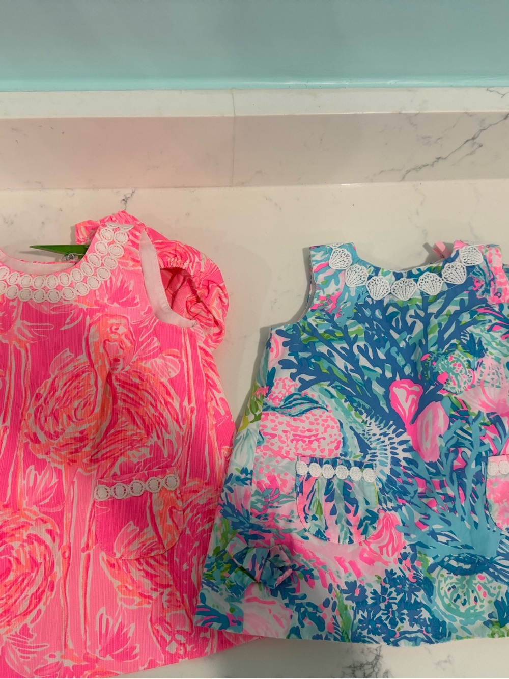 Lilly Pulitzer 12-18 months 2 Dresses with bloomers Girls EUC